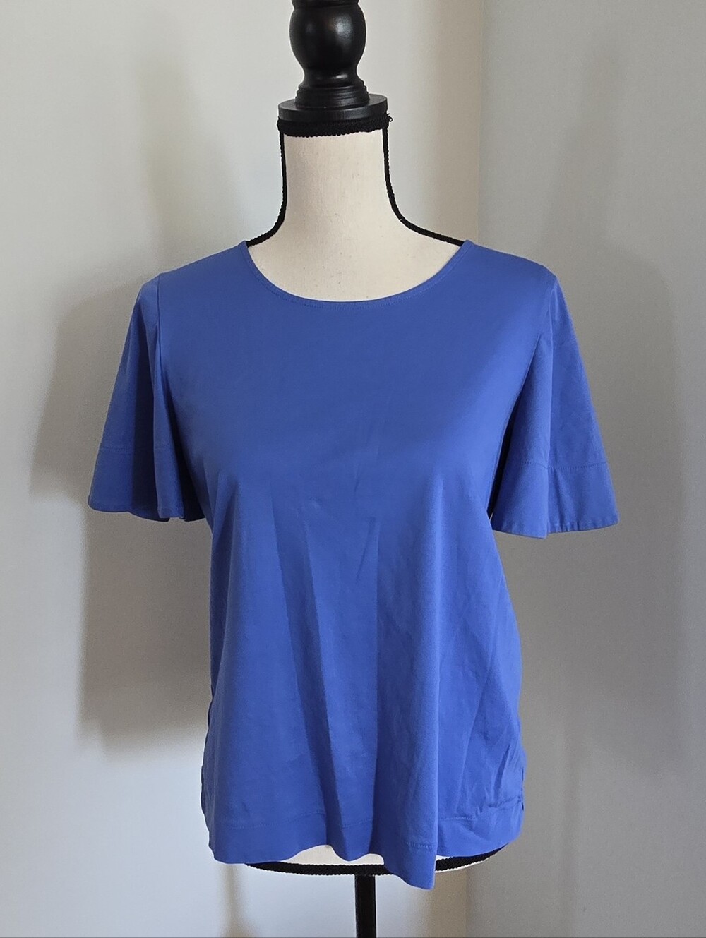 Ann Taylir Short Sleeve Blue Blouse Career Office Work M